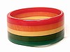 AB13 Moe wide rainbow stripe bakelite bangle